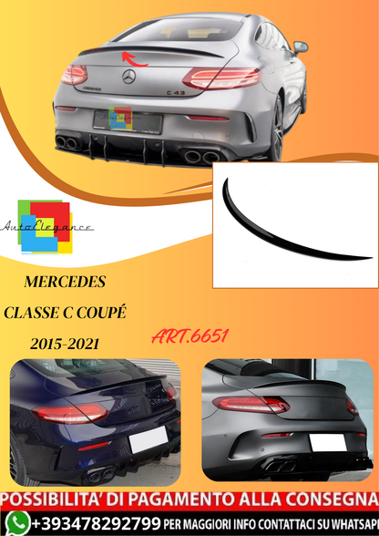 💫ART.6651 Spoiler Posteriore Stile AMG per Mercedes Classe C Coupé 2015-2021💫