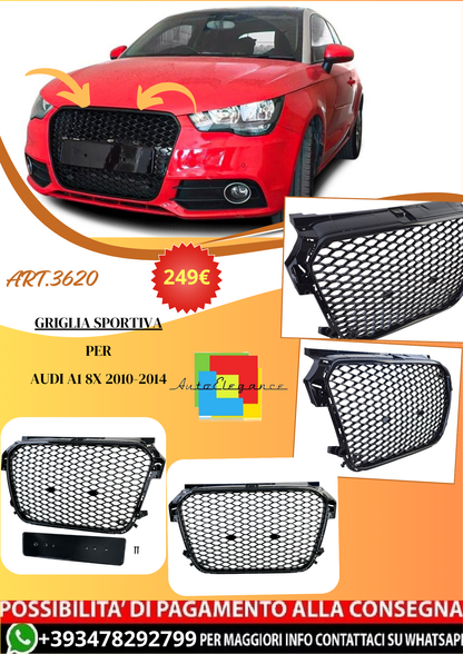 💫ART.3620 Griglia Sportiva Nero lucido per Audi A1 8X 2010-2014💫
