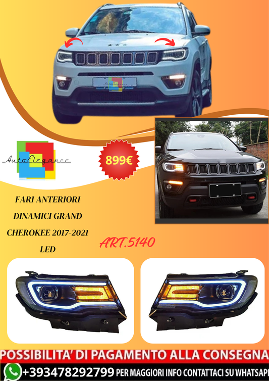 💫ART.5140 Fari Anteriori Dinamici Grand Cherokee 2017-2021 LED💫
