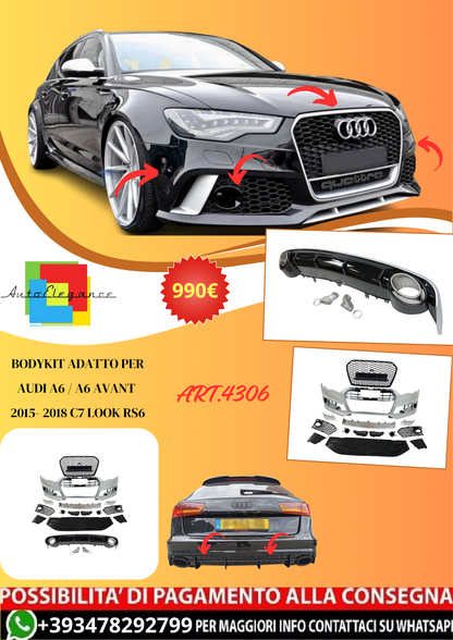 💫ART.4306 Bodykit adatto per Audi A6 / A6 AVANT 2015- 2018 C7 RS6💫