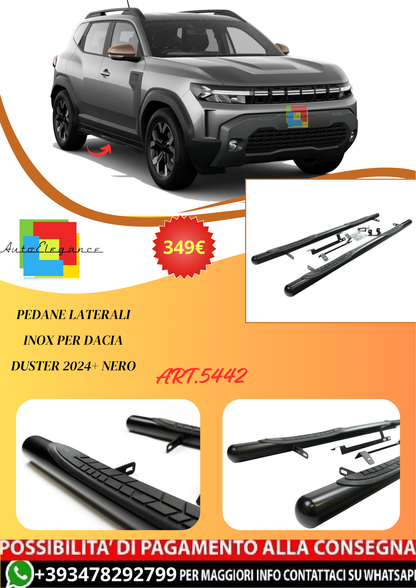 💫ART.5442 Barre Pedane Laterali Inox per Dacia Duster 2024+ Nero💫