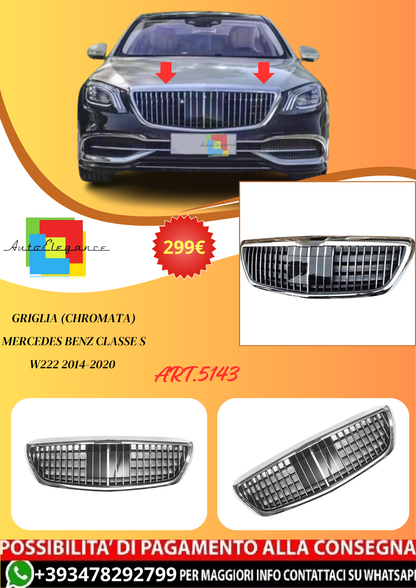 💫ART.5143 Griglia (Chromata) Mercedes Benz Classe S W222 2014-2020💫