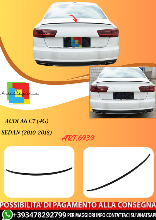 💫ART.6939 Spoiler Posteriore Sportivo per Audi A6 C7 (4G) Sedan (2010-2018)💫