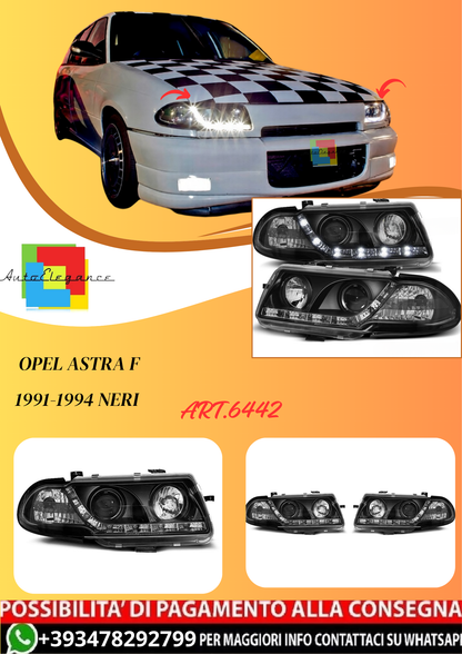💫ART.6442 FARI DAYLIGHT per OPEL ASTRA F 1991-1994 NERI 💫