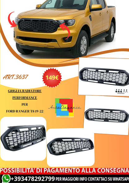 💫ART.3637 Griglia radiatore Performance per Ford Ranger T8 19-22💫