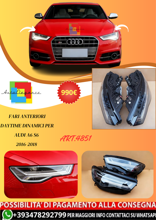 💫ART.4851 Fari Anteriori Daytime Dinamici per Audi A6 S6 2016-2018💫
