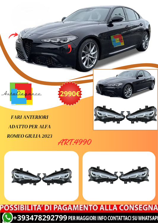 💫ART.4990 Fari Anteriori adatto per Alfa Romeo Giulia 2023💫