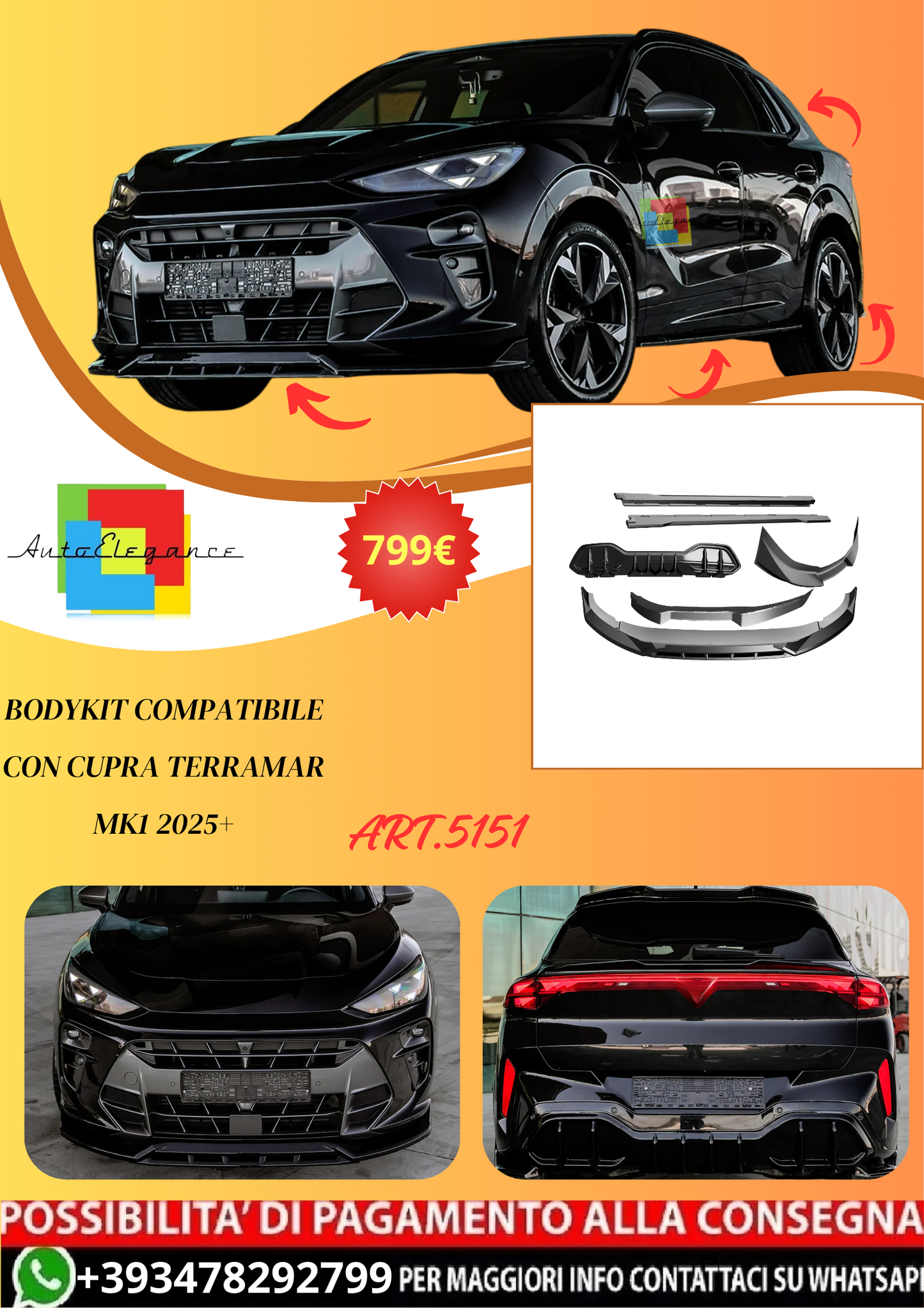 💫ART.5151 Bodykit compatibile con CUPRA Terramar Mk1 2025+💫