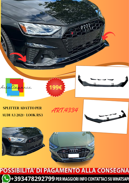 💫ART.4334 Splitter adatto per A3 2021+ look RS3💫