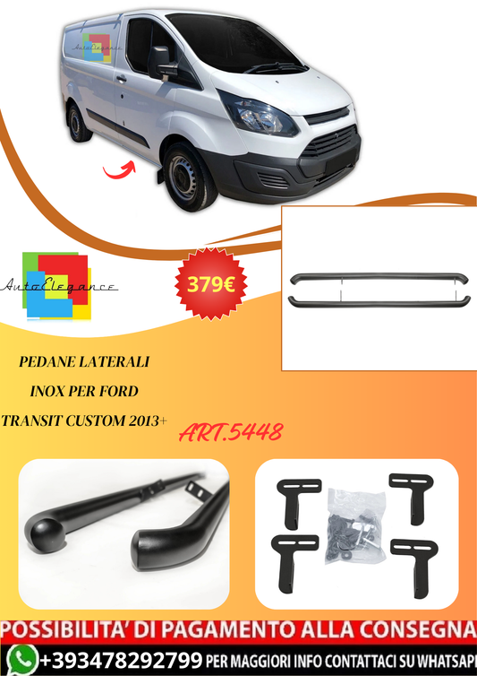 💫ART.5448 Pedane Laterali Inox per Ford Transit Custom 2013+💫