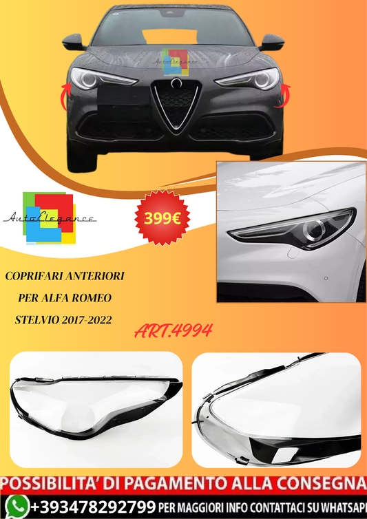 💫ART.4994 Coprifari Anteriori per Alfa Romeo Stelvio 2017-2022💫