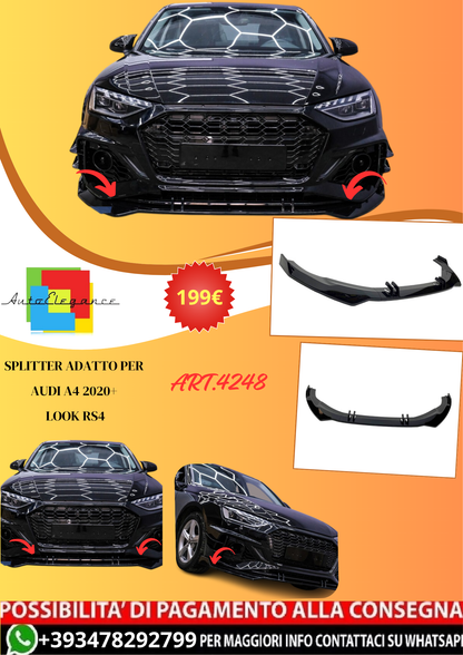 💫ART.4248 Splitter per Audi A4 2020+ look RS4💫