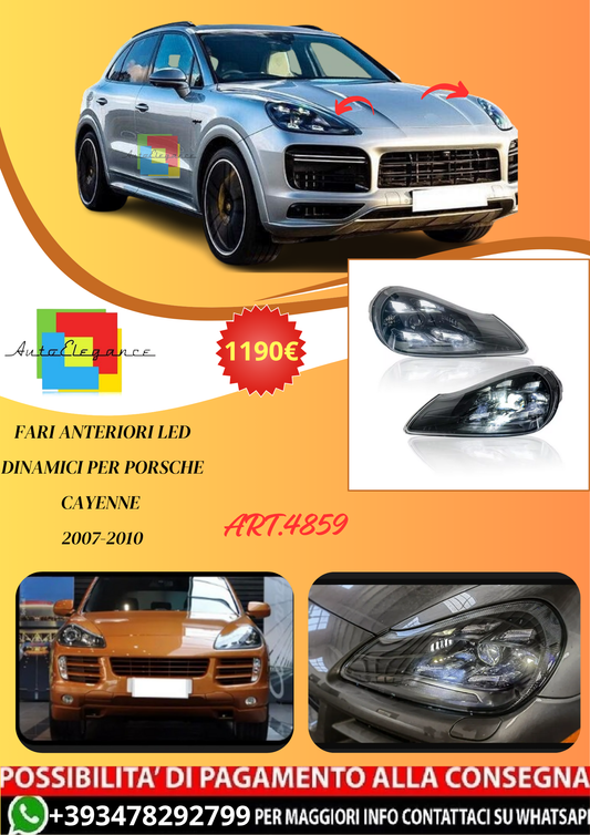 💫ART.4859 Fari Anteriori LED Dinamici per Porsche Cayenne 2007-2010💫