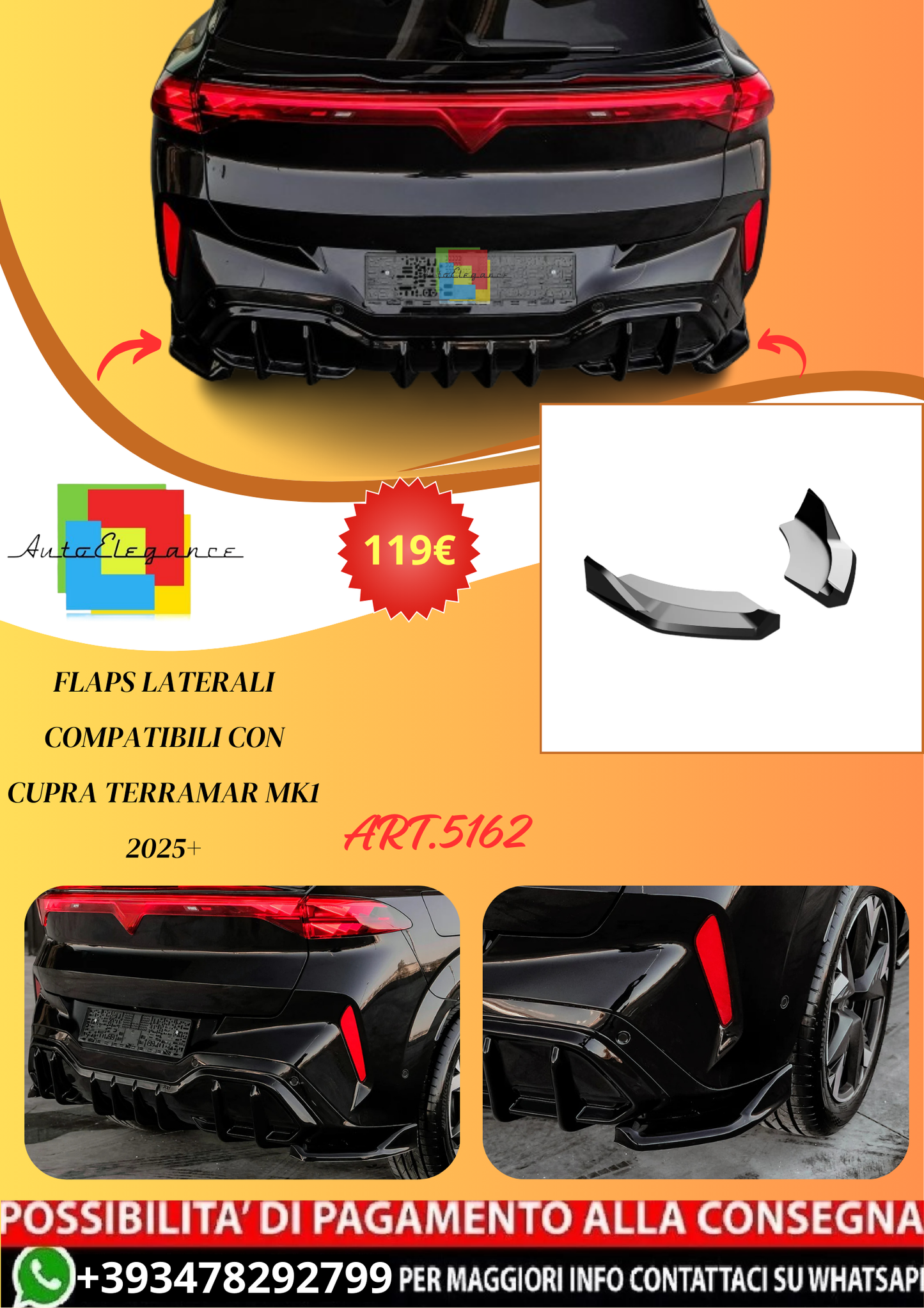 💫ART.5162 Flaps Laterali compatibili con CUPRA Terramar Mk1 2025+💫