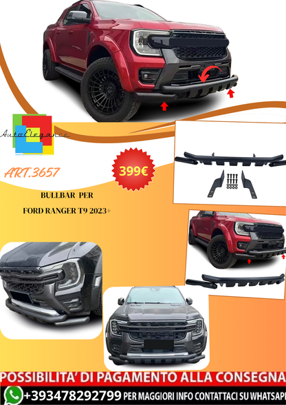 💫ART.3657 BULLBAR Nero per Ford Ranger T9 2023+💫