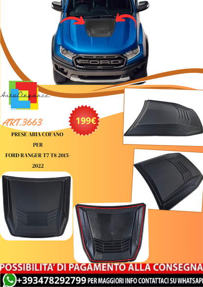 💫ART.3663 Prese Aria Cofano Tenzo-R tipo C adatta per Ford Ranger T7 T8 15-22💫