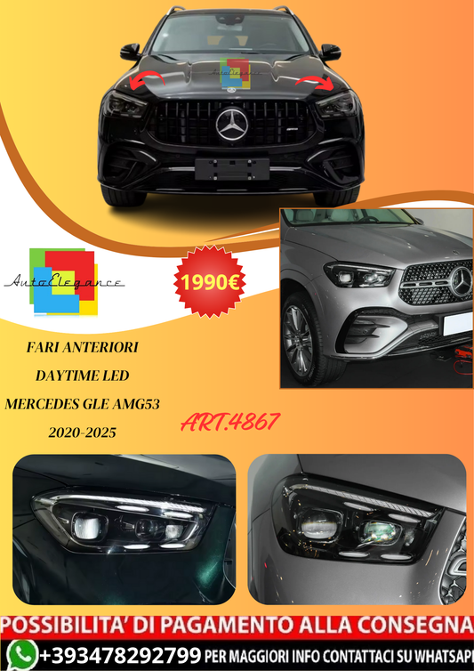💫ART.4867 Fari Anteriori Daytime LED Mercedes GLE AMG53 2020-2025💫