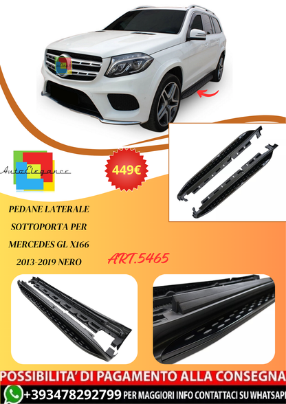 💫ART.5465 Pedane Laterale Sottoporta per Mercedes GL X166 2013-2019 Nero💫