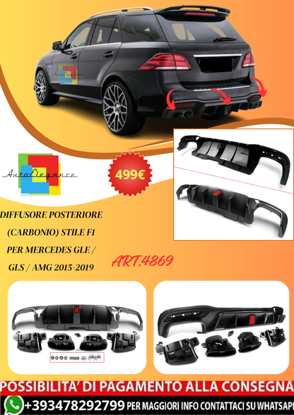 💫ART.4869 Diffusore Posteriore (Carbonio) Stile F1 per GLE / GLS / AMG 15-19💫
