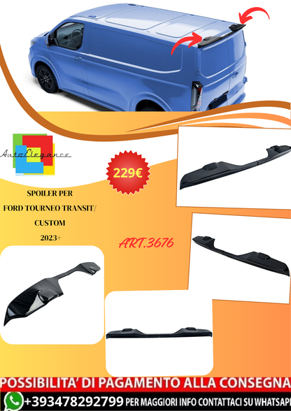 💫ART.3676 Spoiler (Nero) per Ford Tourneo / Transit Custom 2023+💫