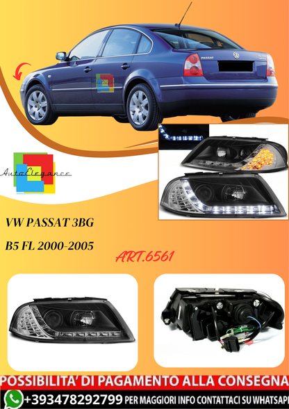 💫ART.6561 FARI DAYLIGHT NERI per VW PASSAT 3BG B5 FL 2000-2005💫