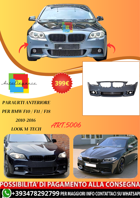 💫ART.5006 Paraurti Anteriore per BMW F10 / F11 / F18 2010-2016 Look M-Tech💫