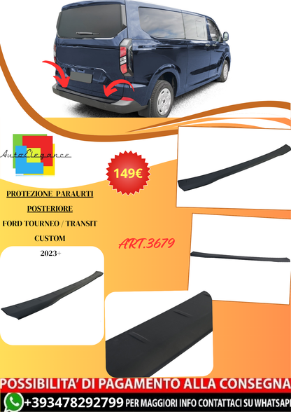 💫ART.3679 Protezione Paraurti Posteriore (Nero) Ford Tourneo / Transit 2023+💫