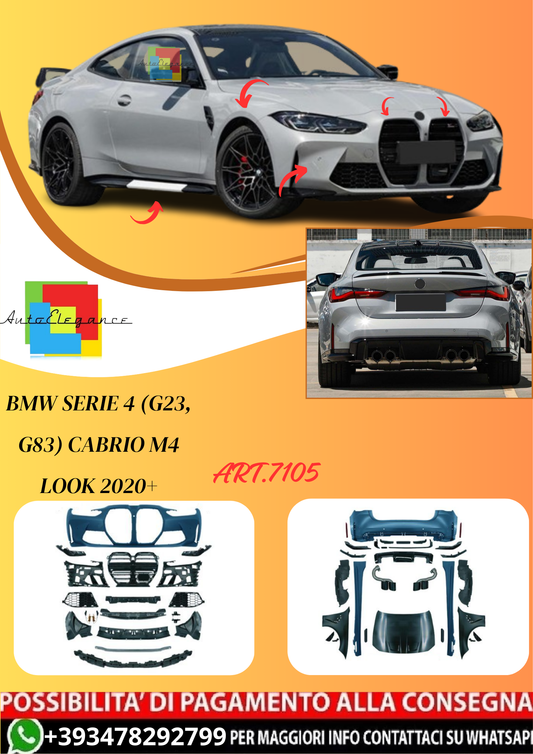 💫ART.7105 Bodykit per Bmw Serie 4 (G23, G83) Cabrio M4 Look 2020+💫