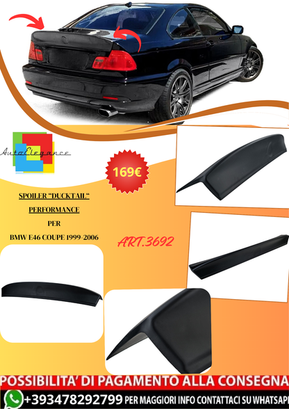 💫ART.3692 Spoiler 'Ducktail' Performance Opaco per BMW E46 Coupé 1999-2006 💫