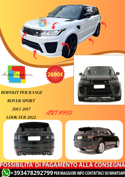 💫ART.4950 Bodykit per Range Rover Sport 2013-2017 look SVR 2022💫