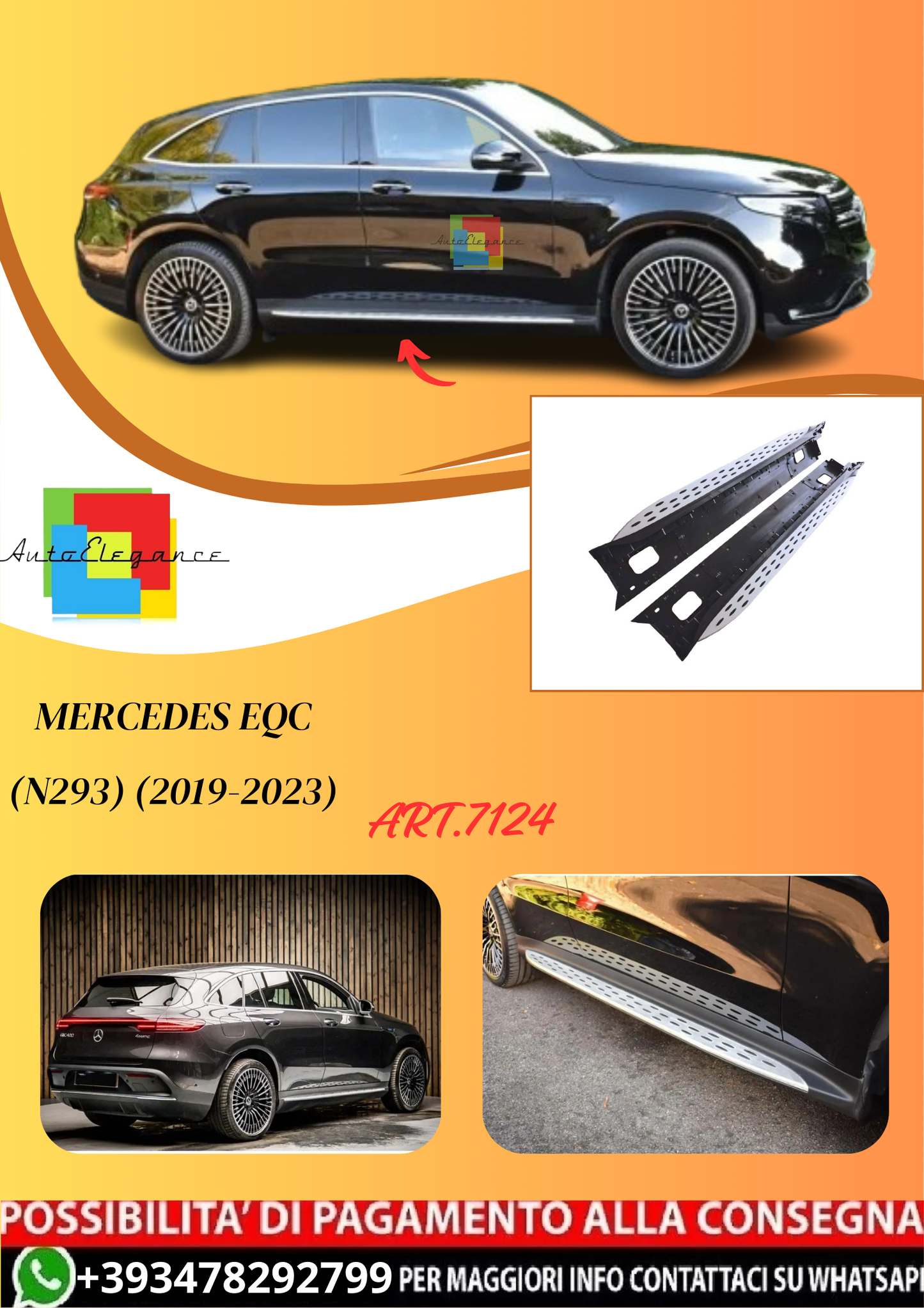 💫ART.7124 Pedane Laterali per Mercedes EQC (N293) (2019-2023)💫