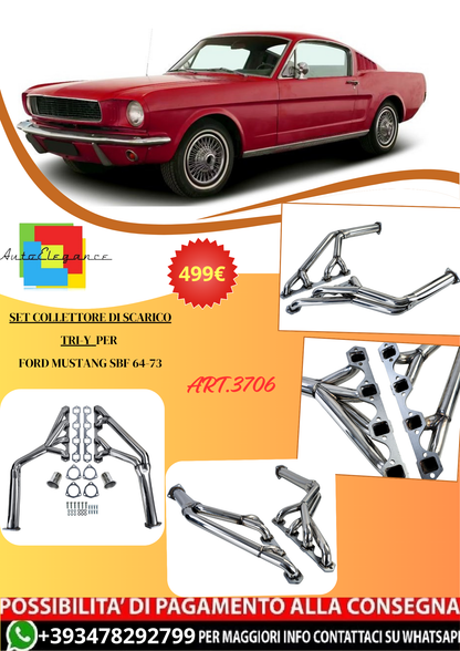 💫ART.3706 Set collettore di scarico Tri-Y per Ford Mustang SBF 260 302 64-70💫