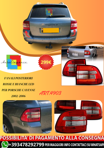 💫ART.4903 Fanali Posteriori Rosse e Bianche LED per Porsche Cayenne 2002-2006💫