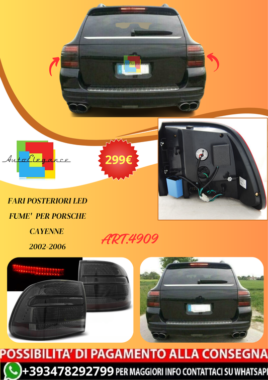 💫ART.4909 FARI POSTERIORI LED FUME' adatti per PORSCHE CAYENNE 2002-2006💫