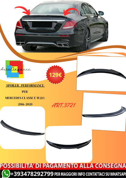 💫ART.3721 Spoiler Performance Nero Lucido per Mercedes Classe E W213  16-20💫