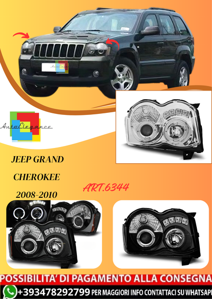 💫ART.6344 FARI 'OCCHI D'ANGELO' NERI per JEEP GRAND CHEROKEE 08-10 💫