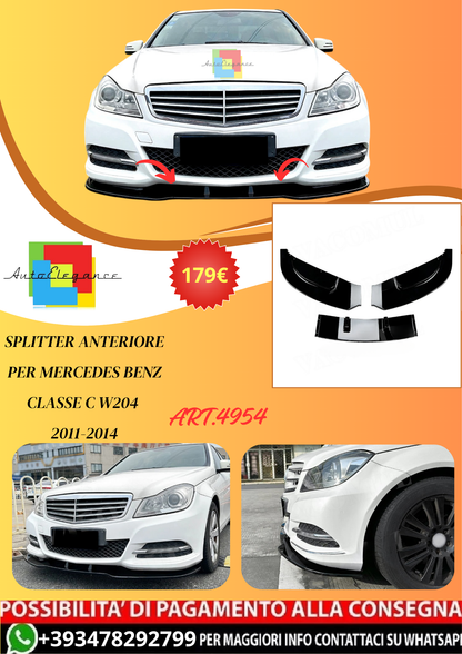 💫ART.4954 Splitter Anteriore per Mercedes Benz Classe C W204 2011-2014💫