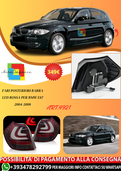💫ART.4921 FARI POSTERIORI A BARRA LED ROSSA PER BMW E87 2004-2008💫
