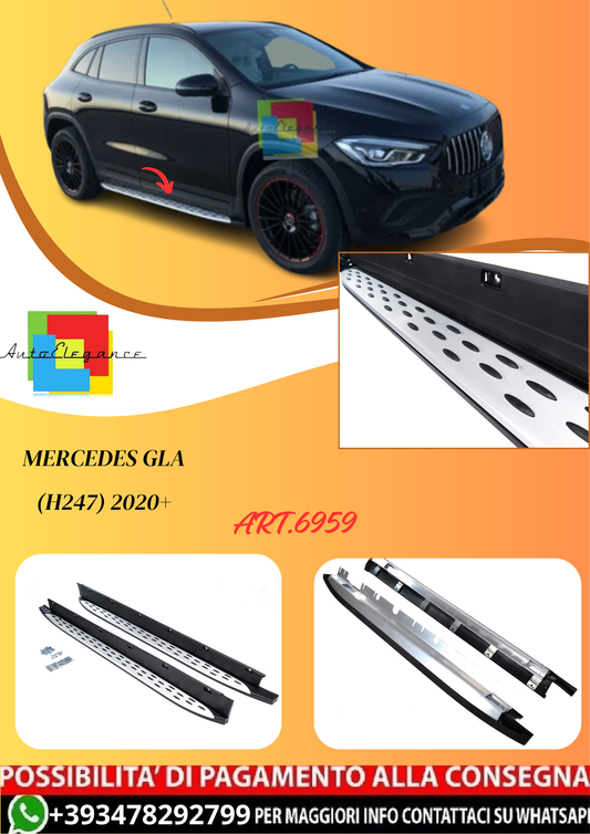 💫ART.6959 Pedane Laterali Set in Alluminio per Mercedes GLA (H247) 2020+💫