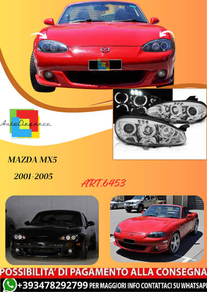 💫ART.6453 FARI OCCHI D'ANGELO CROMATI per MAZDA MX5 2001-2005 💫