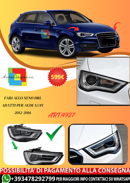 💫ART.4927 FARI ALLO XENO DRL adatti per AUDI A3 8V 2012-2016💫