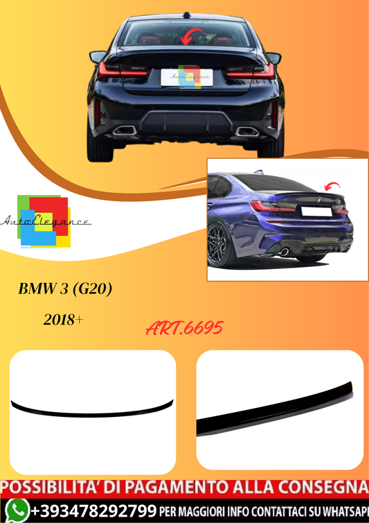 💫ART.6695 Spoiler posteriore M Performance Look per BMW 3 (G20) 2018+💫