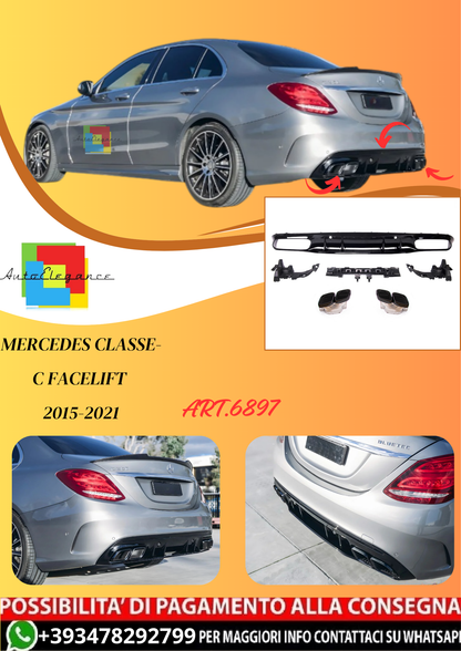 💫ART.6897 Diffusere + Terminali C63 AMG Facelift Look per Classe-C 15-21💫
