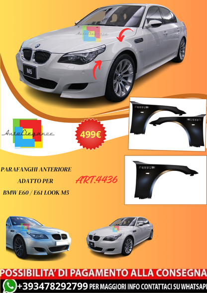 💫ART.4436 Parafanghi Anteriore adatto per BMW E60 / E61 Look M5💫