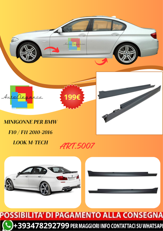 💫ART.5007 Minigonne per BMW F10 / F11 2010-2016 Look M-Tech💫