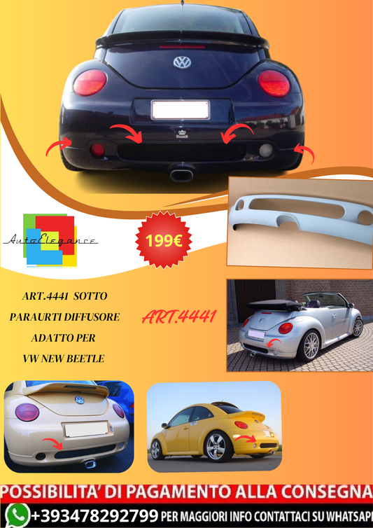 💫ART.4441 Sotto Paraurti Diffusore adatto per VW NEW BEETLE💫
