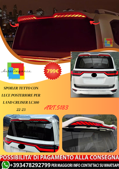 💫ART.5183 Spoiler Tetto Con Luce Posteriore per Land Cruiser LC300 22-23💫