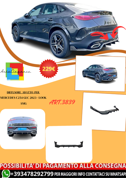 💫ART.3839 Diffusore Mercedes C254 GLC Coupe look AMG GLC63  2023+ 💫