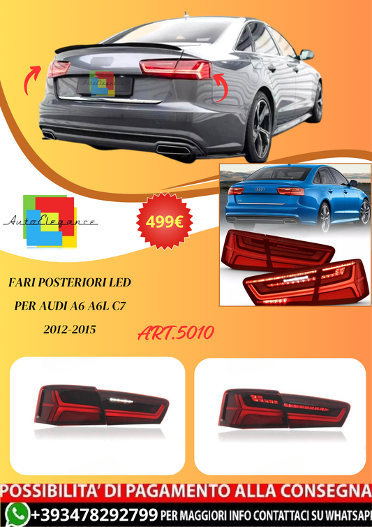 💫ART.5010 Fari Posteriori LED per Audi A6 A6L C7 2012-2015💫
