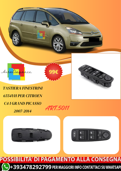 💫ART.5011 Tastiera Finestrini 6554YH per Citroen C4 I Grand Picasso 2007-2014💫
